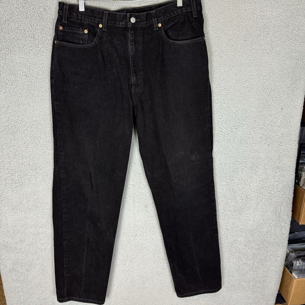 Vintage Levi's Jeans Mens 38x34 550 Relaxed Tapered Black Denim‎ Y2K